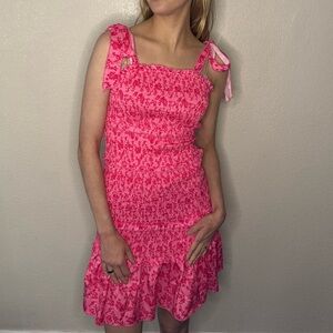 Pink Floral Sleeveless Dress